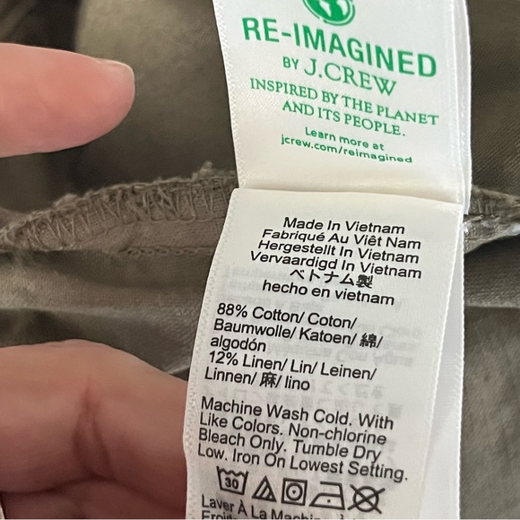 J. Crew Wide-Leg Cotton Linen Pants Size XS Oversized Utility Patchwork Knees - Picture 6 of 9